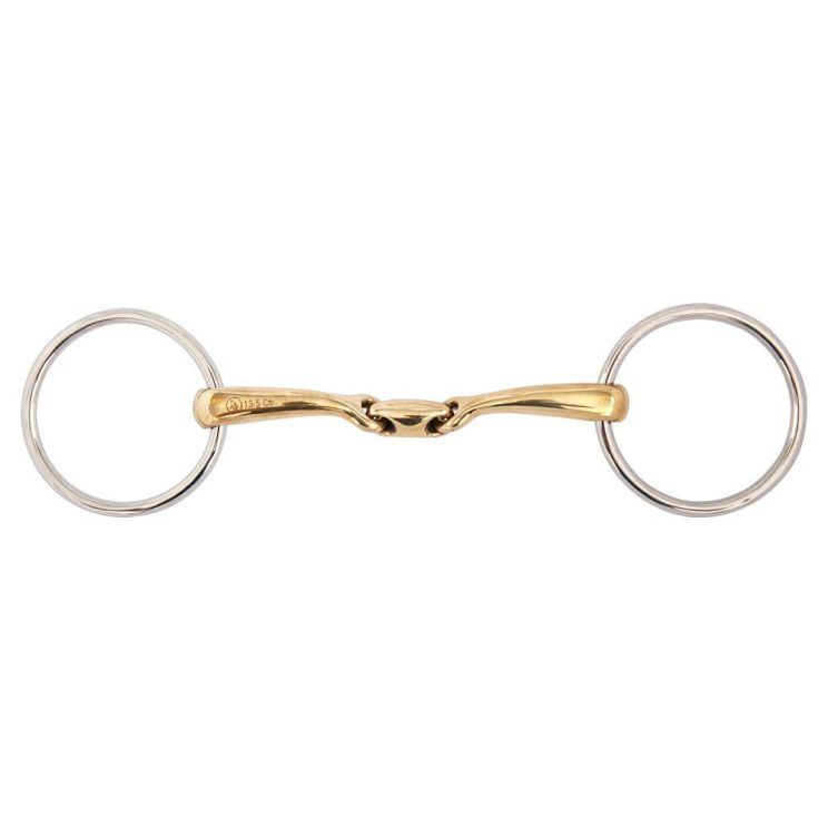 BR Double Jointed Loose Ring Snaffle Soft Contact 14MM