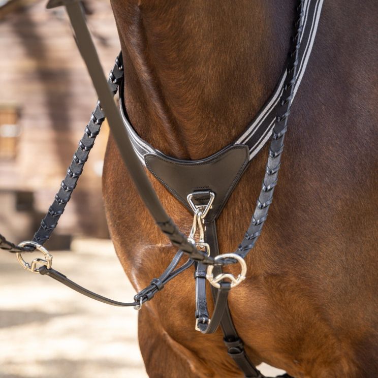 LeMieux Arika Elastic Breastplate Brown / Silver Full