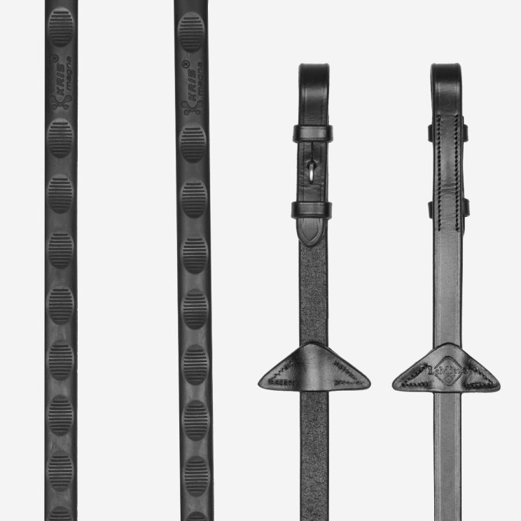 LeMieux Magna Grip Rubber Reins Black / Silver 
