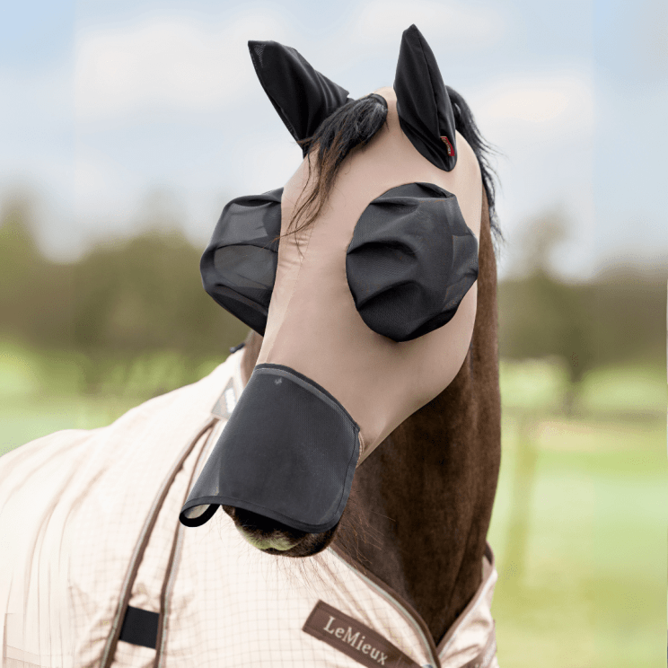 Lemieux Bug Relief Fly Mask + Nose Walnut