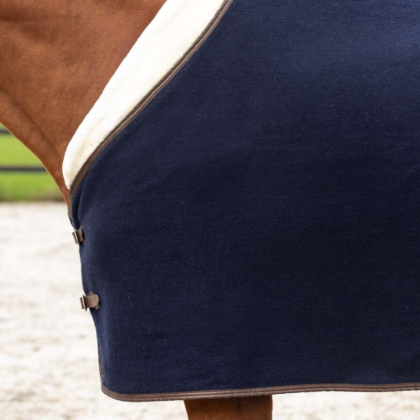 QHP Wool Rug Deluxe Navy Side
