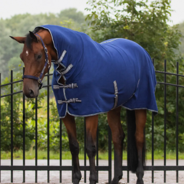 QHP Fleece Rug Basic With Neck Blue